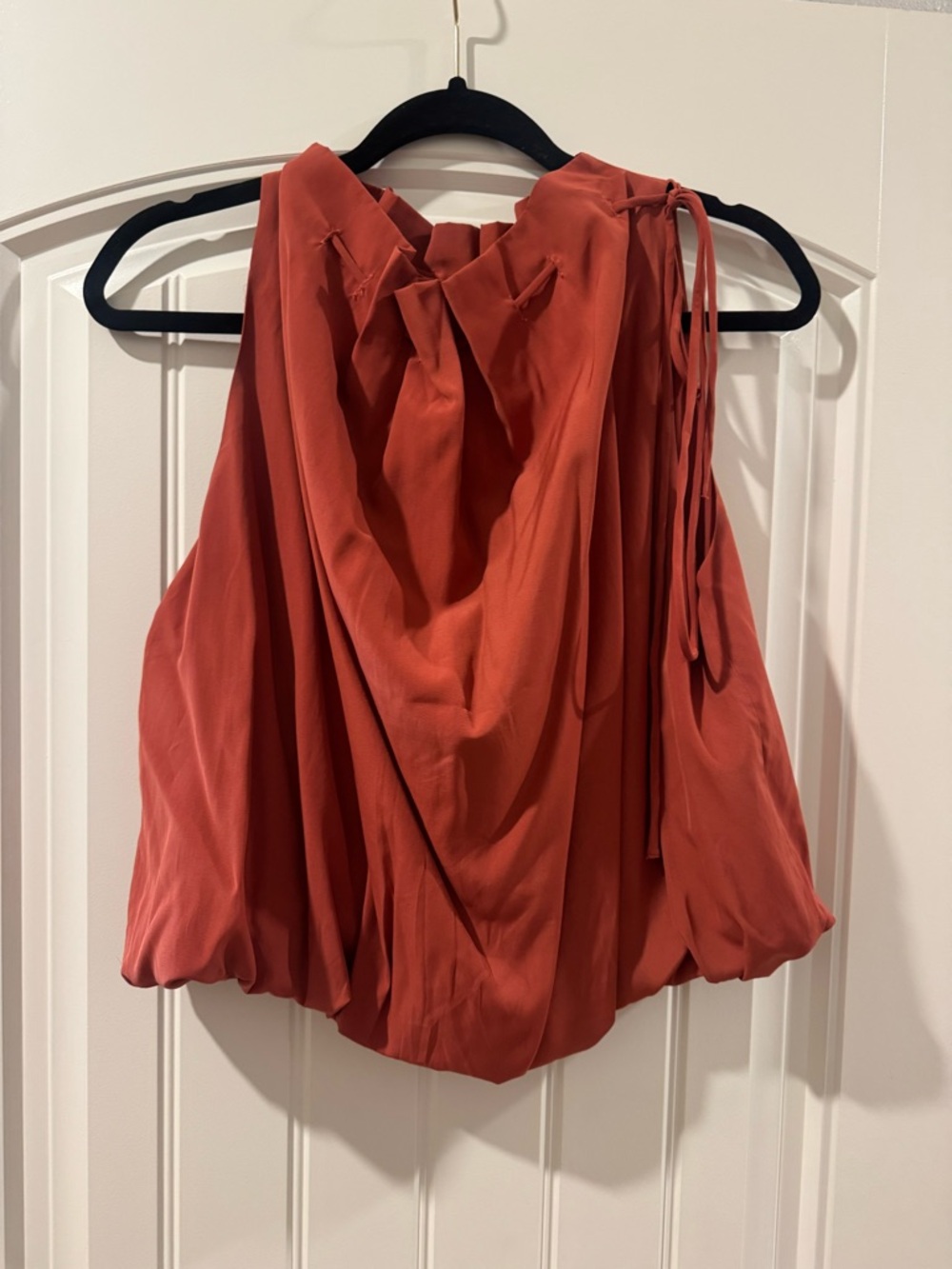 Draped Sleeveless Women's Top in Rust